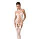 Бодистокинг Passion BS056 white, комбинезон, имитация чулокPBS056W,1 - интернет-магазин интимных товаров Squitter