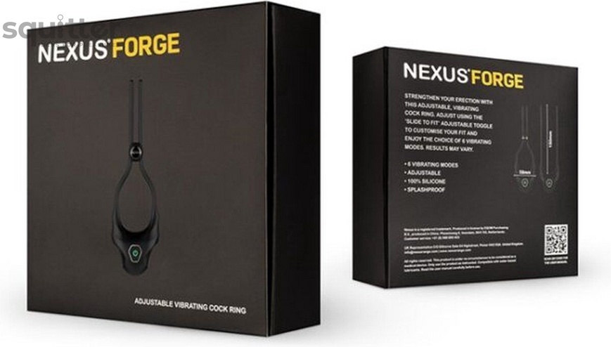 Ерекційне кільце Nexus FORGE Vibrating Adjustable Lasso - Black SO8695 фото