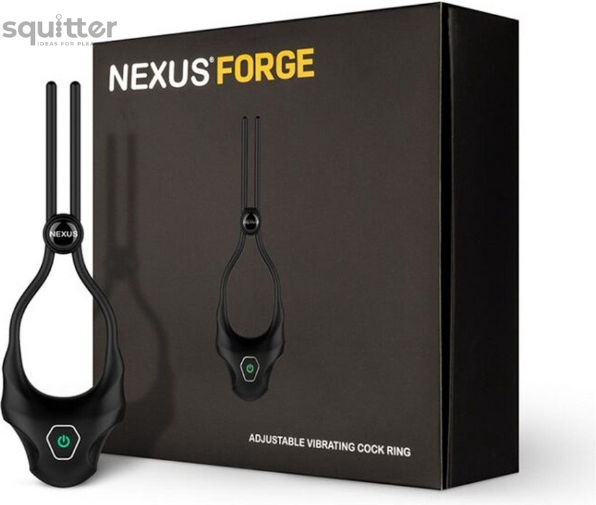 Ерекційне кільце Nexus FORGE Vibrating Adjustable Lasso - Black SO8695 фото