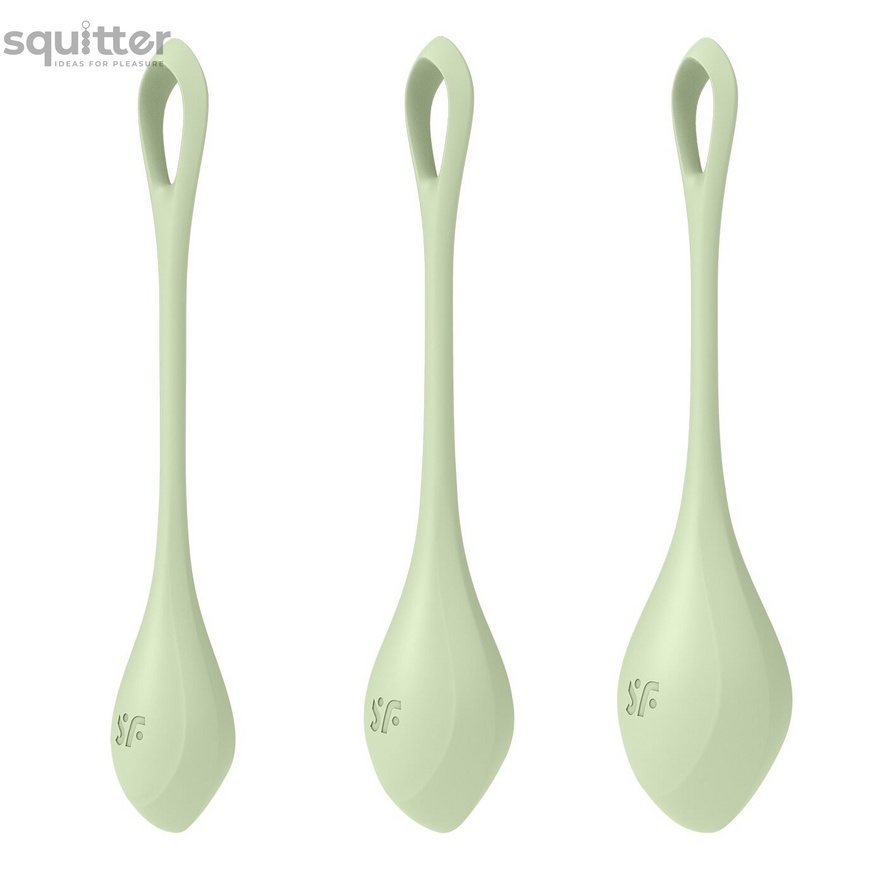 Набор йони бусин Satisfyer Yoni Power 2 Light Green, диаметр 2-2,5-3см, вес 22-44-73гр SO5549 фото