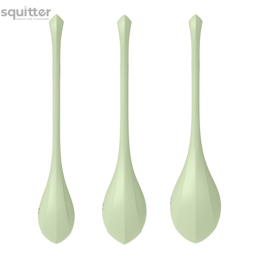 Набор йони бусин Satisfyer Yoni Power 2 Light Green, диаметр 2-2,5-3см, вес 22-44-73гр SO5549 фото