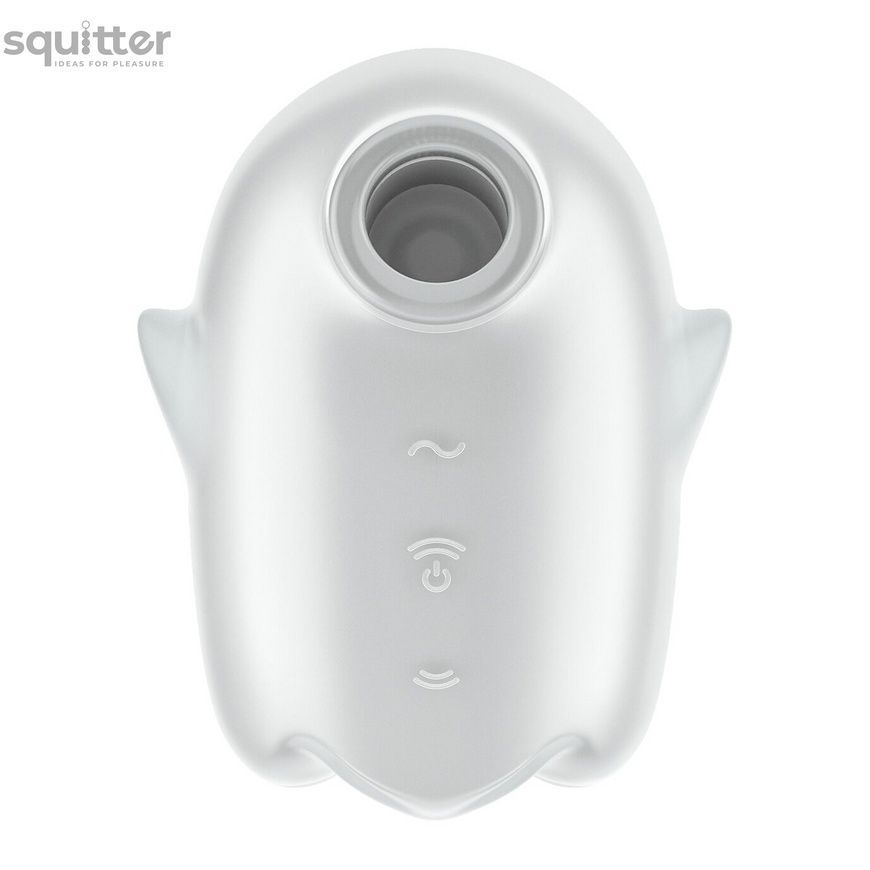 Вакуумний кліторальний стимулятор з вібрацією Satisfyer Glowing Ghost White, світиться в темряві SX0544 - онлайн-сексшоп Сквітер