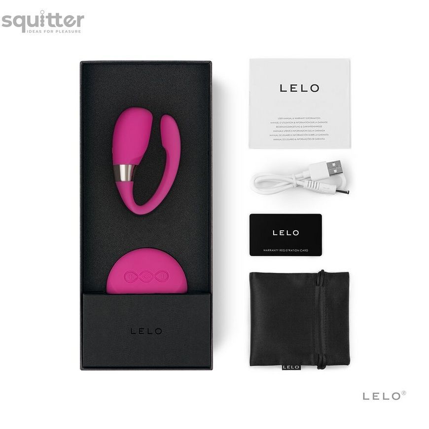 Вибратор для пар LELO Tiani 3 Cerise, 2 мотора, пульт ДУ SO8115 - онлайн-сексшоп Сквитер
