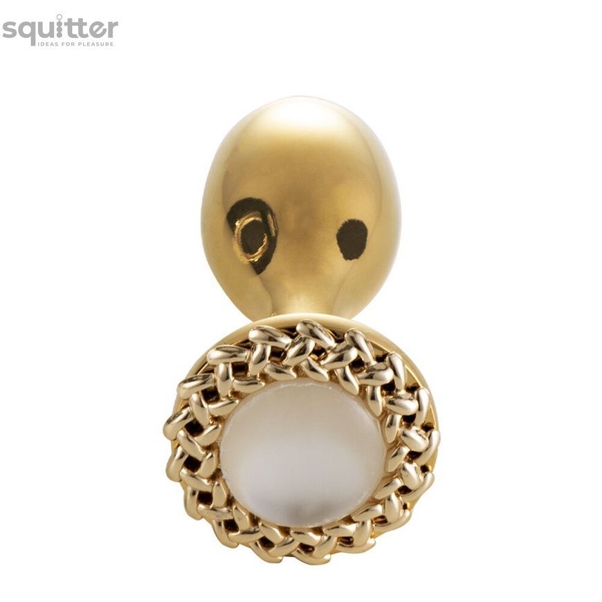 Металева анальна пробка LOCKINK SEVANDA Pearl Rose-shape Anal Plug, зі штучною перлиною SX0888 - онлайн-сексшоп Сквітер