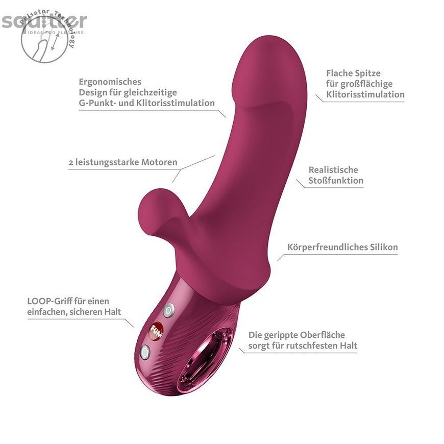 Пульсатор Fun Factory Bi Stronic Curve Wine Red SX4314 - онлайн-сексшоп Сквітер