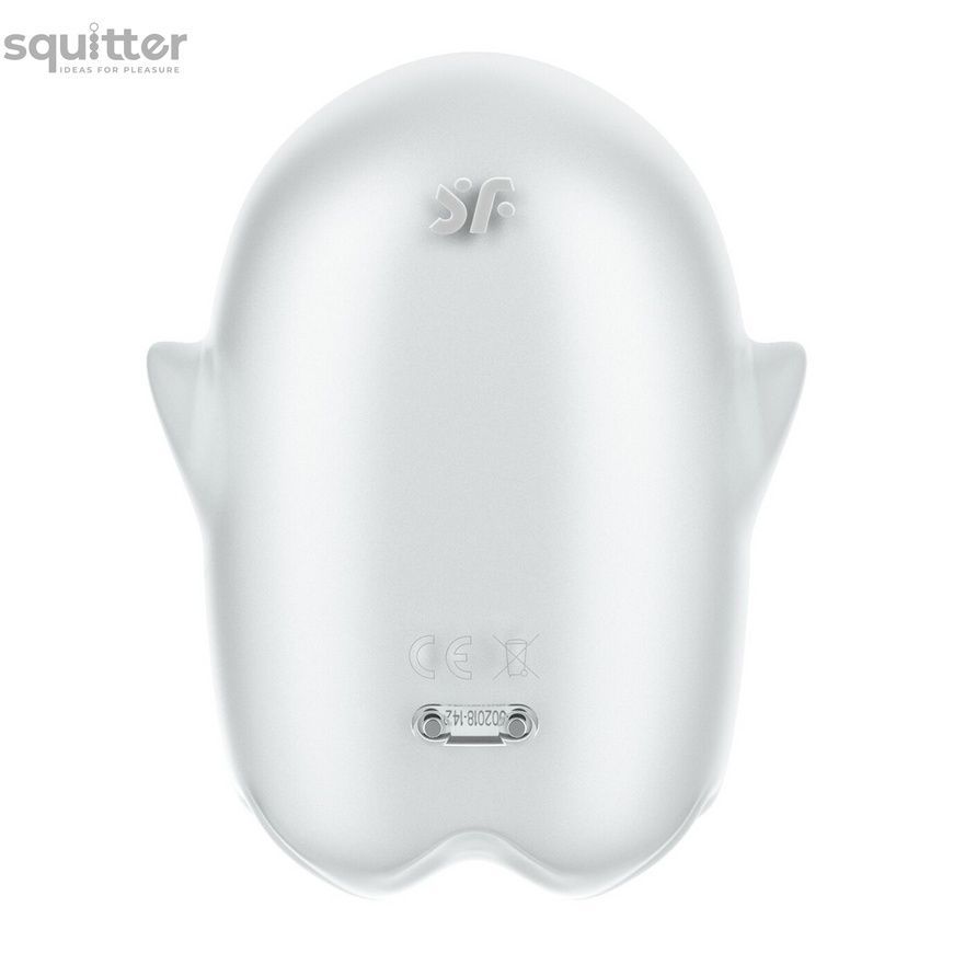 Вакуумний кліторальний стимулятор з вібрацією Satisfyer Glowing Ghost White, світиться в темряві SX0544 - онлайн-сексшоп Сквітер