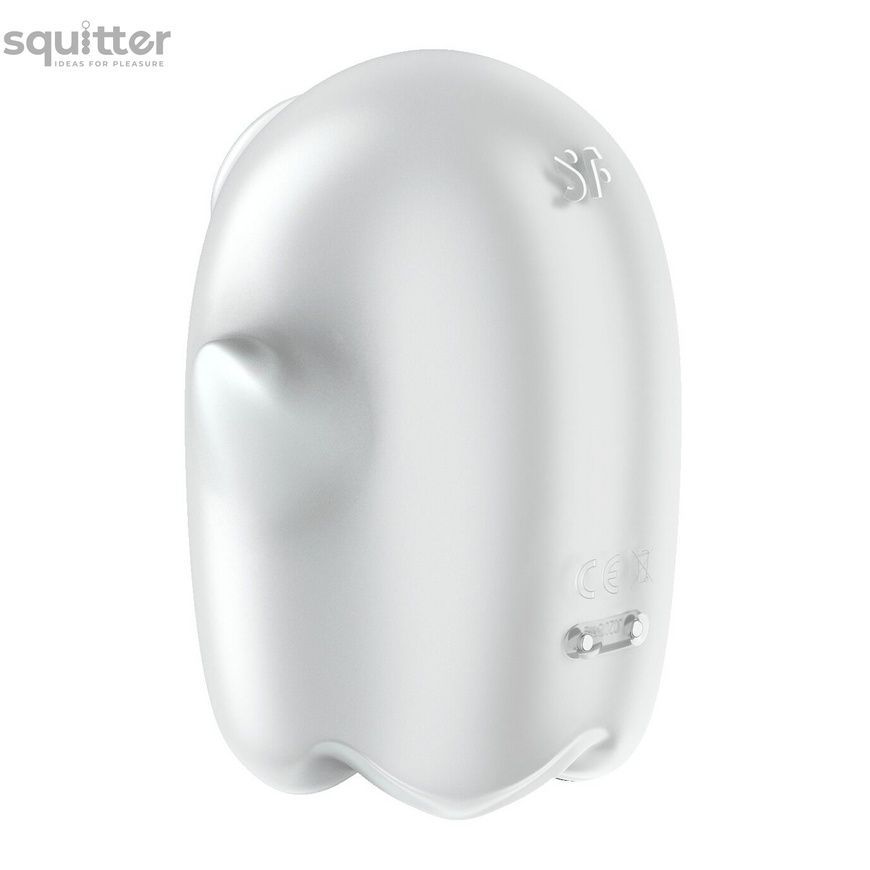 Вакуумний кліторальний стимулятор з вібрацією Satisfyer Glowing Ghost White, світиться в темряві SX0544 - онлайн-сексшоп Сквітер