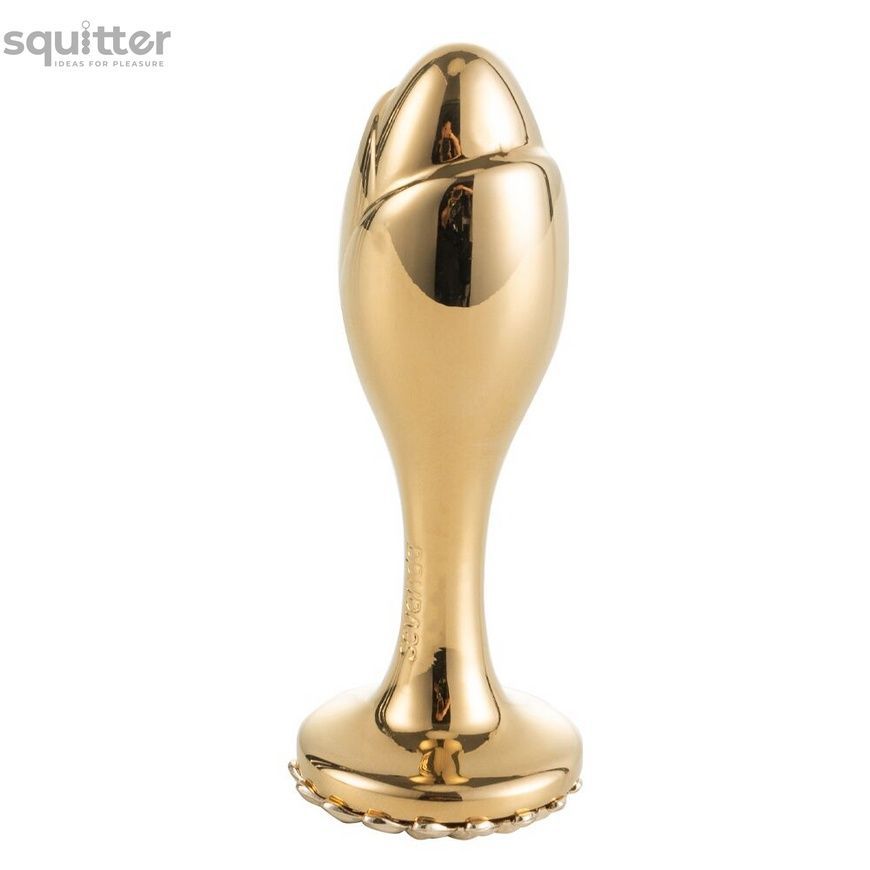 Металева анальна пробка LOCKINK SEVANDA Pearl Rose-shape Anal Plug, зі штучною перлиною SX0888 - онлайн-сексшоп Сквітер