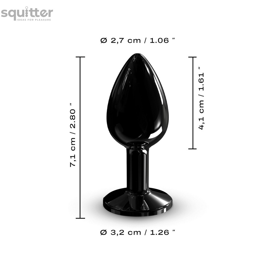 Металева анальна пробка з кристалом Dorcel Diamond Plug Black S SO7808 фото