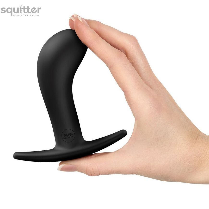Анальна пробка Fun Factory BOOTIE L Black, діаметр 3,8 см, тонкий обмежувач SX3666 - онлайн-сексшоп Сквітер