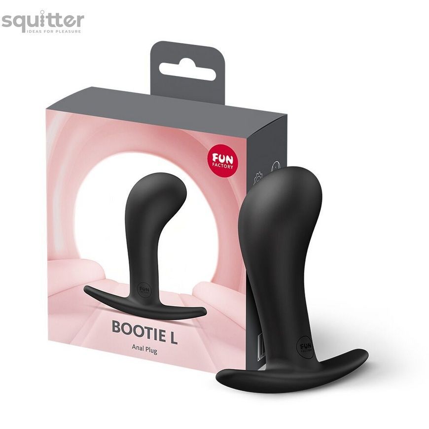 Анальна пробка Fun Factory BOOTIE L Black, діаметр 3,8 см, тонкий обмежувач SX3666 - онлайн-сексшоп Сквітер