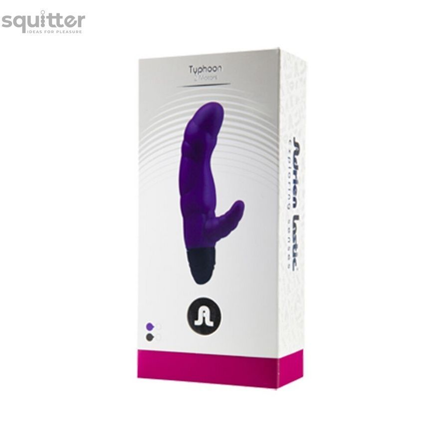 Вібратор рельєфний Adrien Lastic Typhoon Purple зі стимуляцією точки G, два мотора AD10803 - онлайн-сексшоп Сквітер