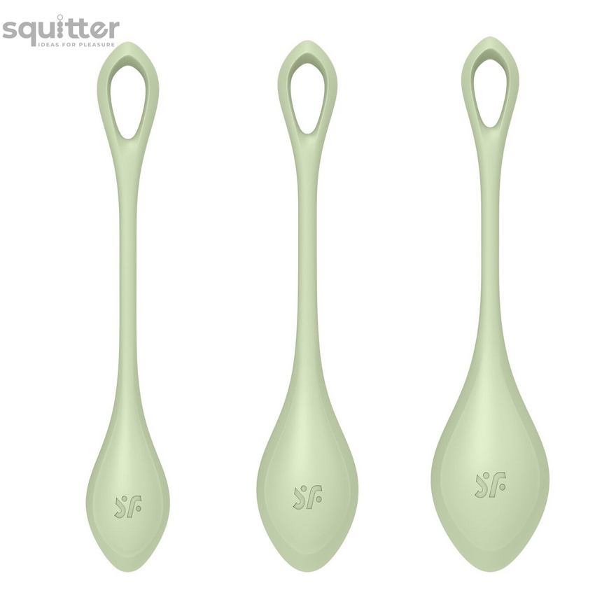 Набор йони бусин Satisfyer Yoni Power 2 Light Green, диаметр 2-2,5-3см, вес 22-44-73гр SO5549 фото