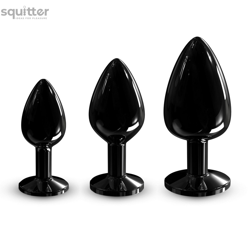 Металева анальна пробка з кристалом Dorcel Diamond Plug Black S SO7808 фото