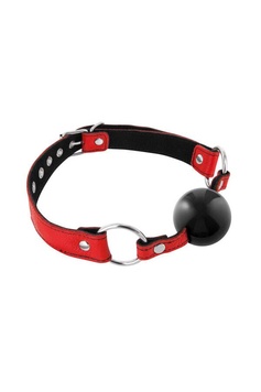 Кляп Fetish Tentation Premium Leather gag with silicone ball Red SX1100 фото