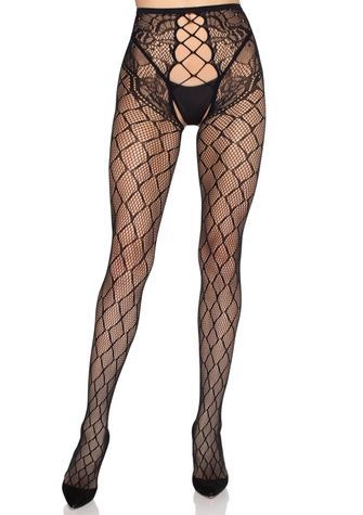 Колготки Leg Avenue Net Tights with Crotchless Panty One Size Black SX4981 - онлайн-сексшоп Сквітер