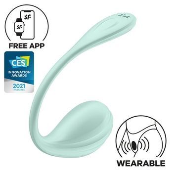 Смарт-віброяйце Satisfyer Smooth Petal Connect App Mint SX0666 - онлайн-сексшоп Сквітер