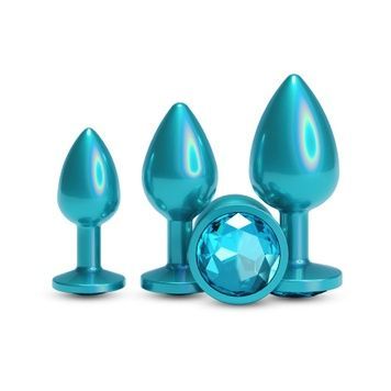 Набір анальних пробок NS Novelties Rear Assets - Trainer Kit - Iridescent Teal - Teal Gem SX4358 - онлайн-сексшоп Сквітер