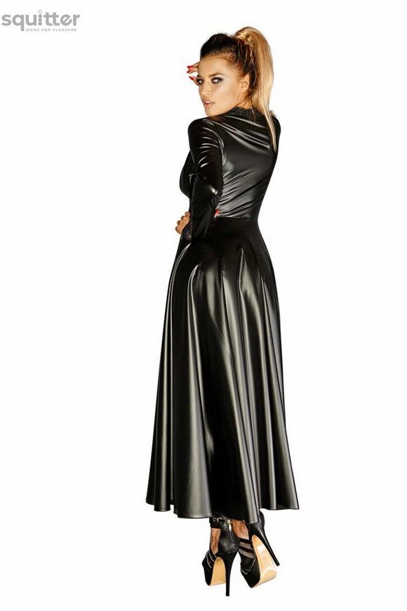 Сукня-плащ з мокрим ефектом Noir Handmade F128C Powerwetlook gown coat, XL SX0016 - онлайн-сексшоп Сквітер