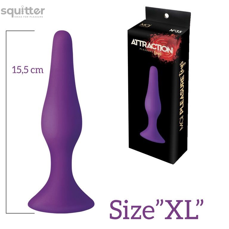 Анальная пробка на присоске MAI Attraction Toys №35 Purple, длина 15,5см, диаметр 3,8см SO5007 фото