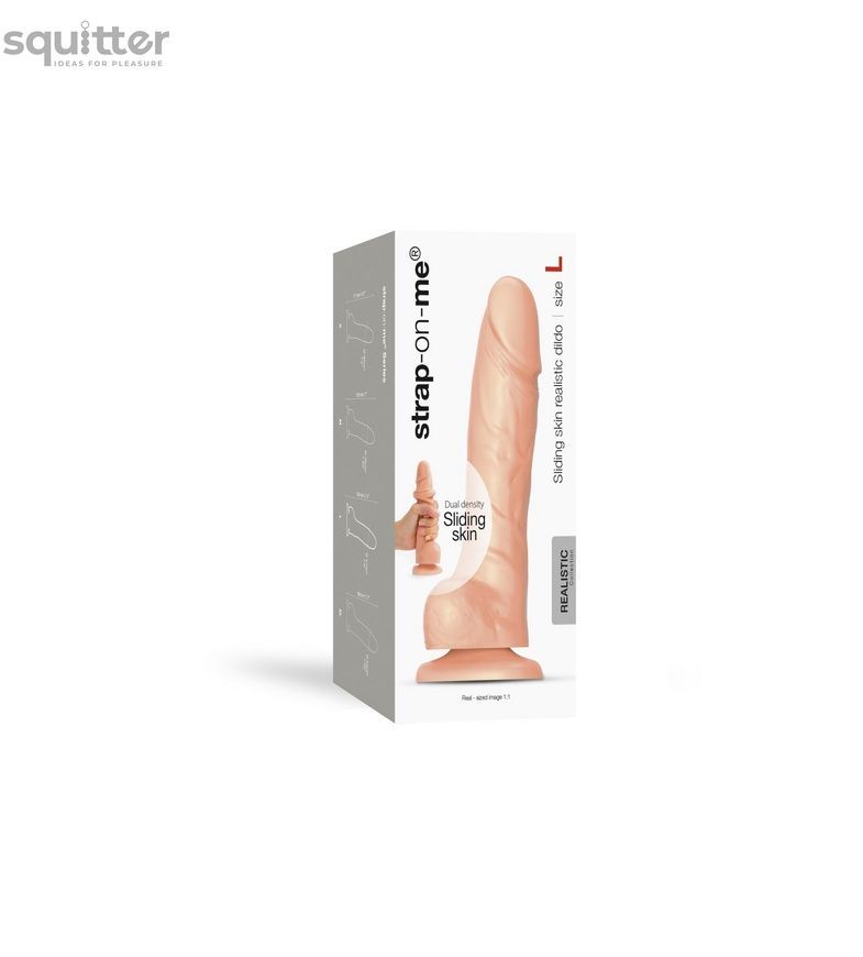 Реалістичний фалоімітатор Strap-On-Me Sliding Skin Realistic Dildo Vanille L, ефект рухливої шкіри SO6261 - онлайн-сексшоп Сквітер