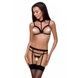 Бюстгальтер-стрепы с чокером SHELLY BRA black S/M - Passion ExclusivePS27902,1 - интернет-магазин интимных товаров Squitter