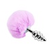 Металева анальна пробка Кролячий хвостик Alive Fluffly Twist Plug L Purple SO6310 фото 2