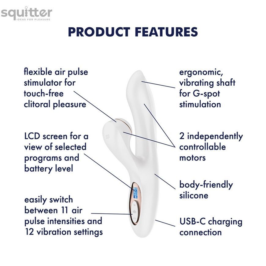 Вакуумний вібратор-кролик Satisfyer Pro+ G-Spot Generation 2 White SX4315 - онлайн-сексшоп Сквітер