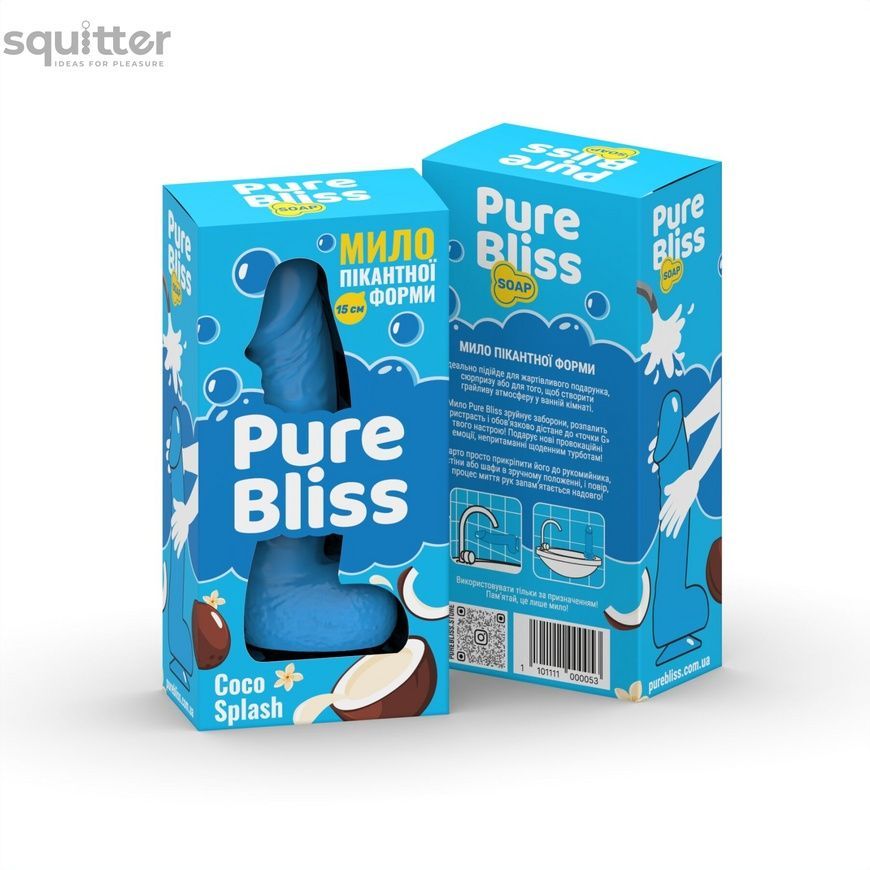 Ароматне мило пікантної форми Pure Bliss Blue Coco Splash (Кокосове молоко) 15 см SX3025 - онлайн-сексшоп Сквітер