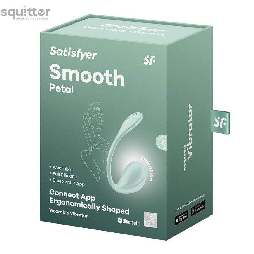 Смарт-віброяйце Satisfyer Smooth Petal Connect App Mint SX0666 - онлайн-сексшоп Сквітер