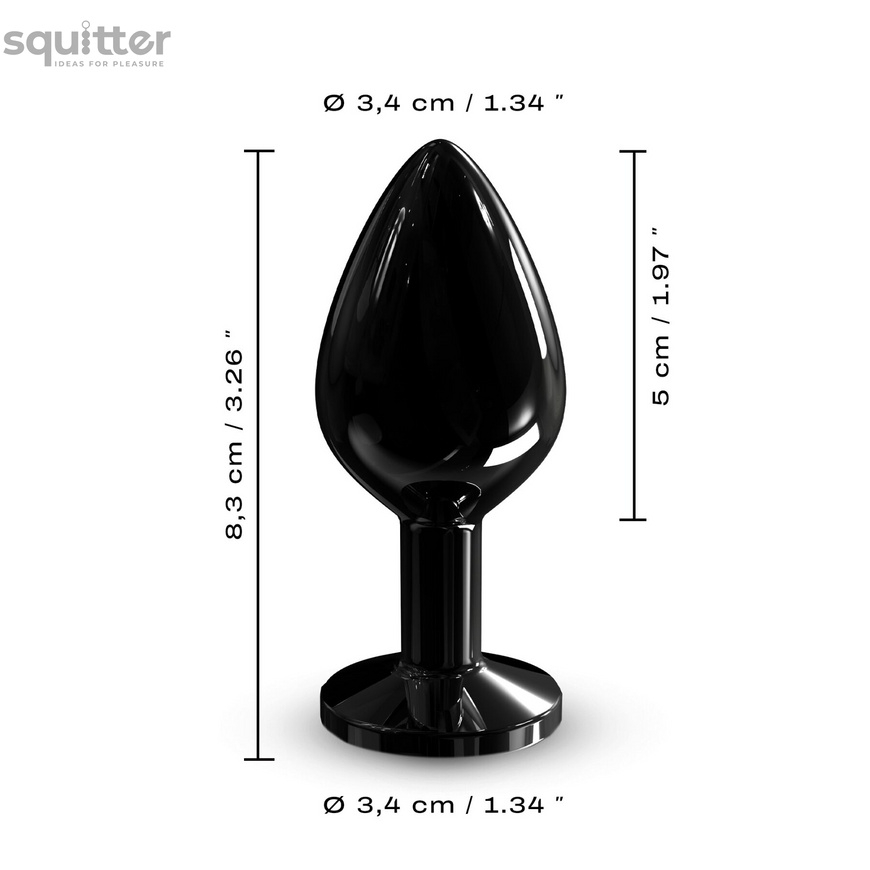 Металева анальна пробка з кристалом Dorcel Diamond Plug Black M SO7809 фото