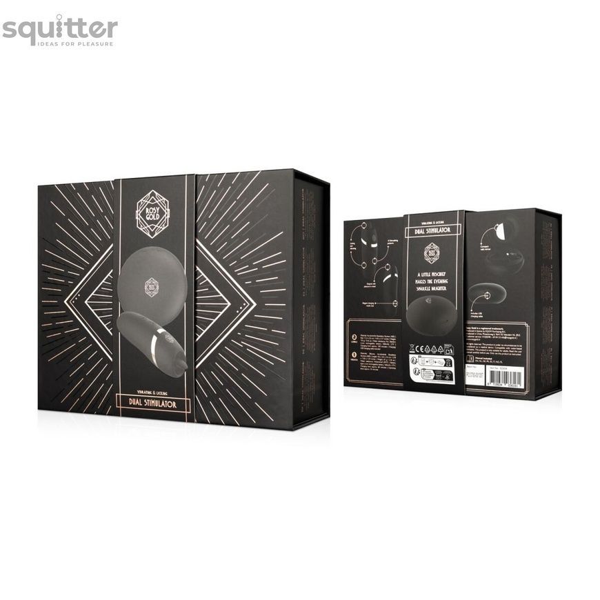 Мінівібратор з язичком Rosy Gold - Vibrating & Licking Dual Stimulator SX3920 - онлайн-сексшоп Сквітер