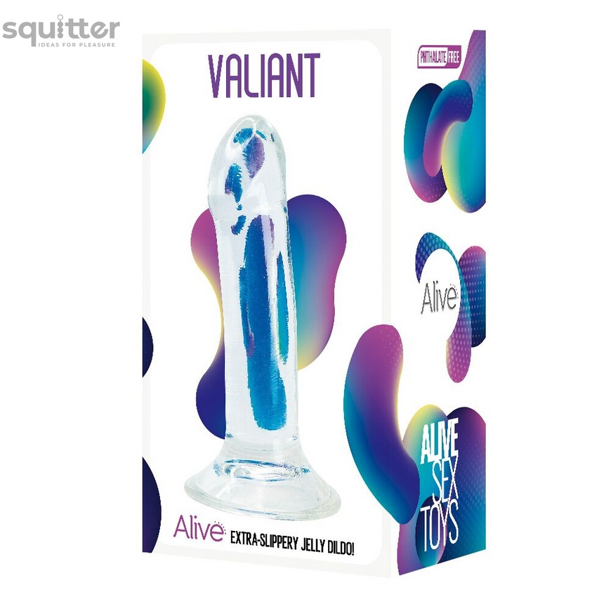 Прозорий фалоімітатор Alive Valiant Jelly Dildo SO6032 фото