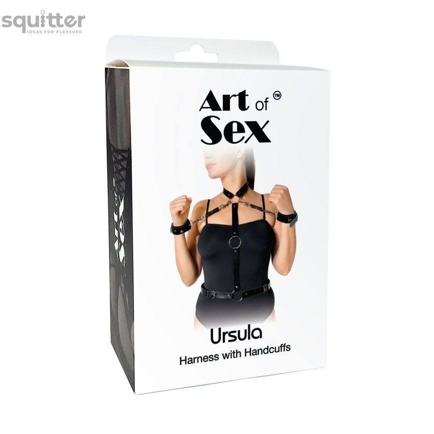 Жіноча портупея з наручниками Art of Sex - Ursula чорна XS-2XL, екошкіра SX2351 - онлайн-сексшоп Сквітер