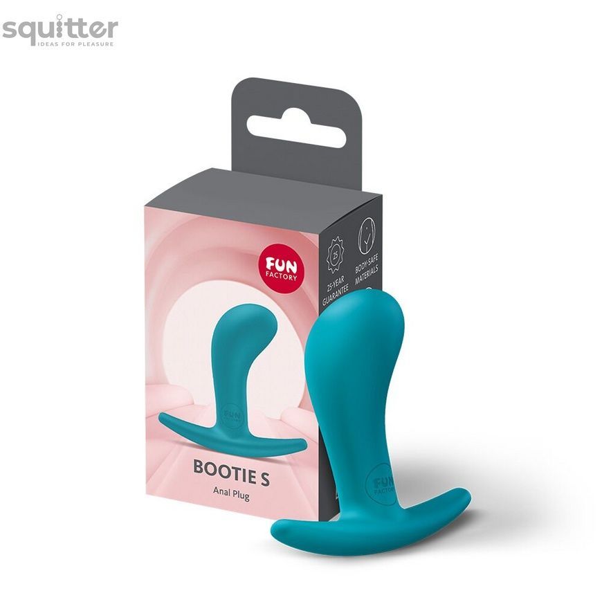 Анальна пробка Fun Factory BOOTIE S Aquamarine, діаметр 2,8 см, тонкий обмежувач SX3665 - онлайн-сексшоп Сквітер