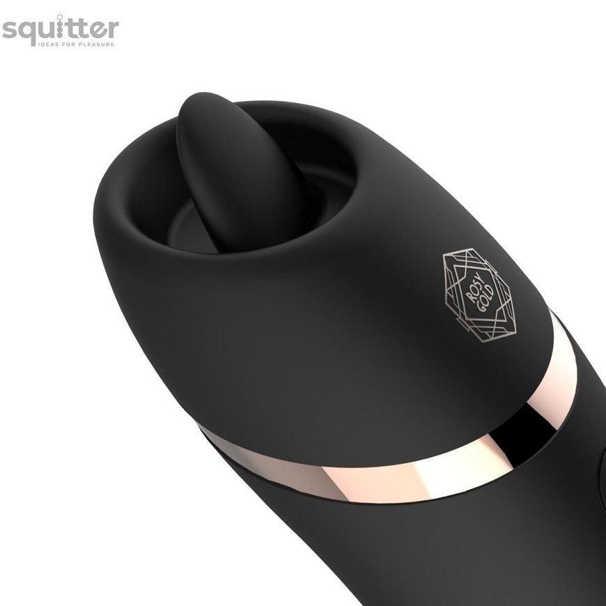 Мінівібратор з язичком Rosy Gold - Vibrating & Licking Dual Stimulator SX3920 - онлайн-сексшоп Сквітер