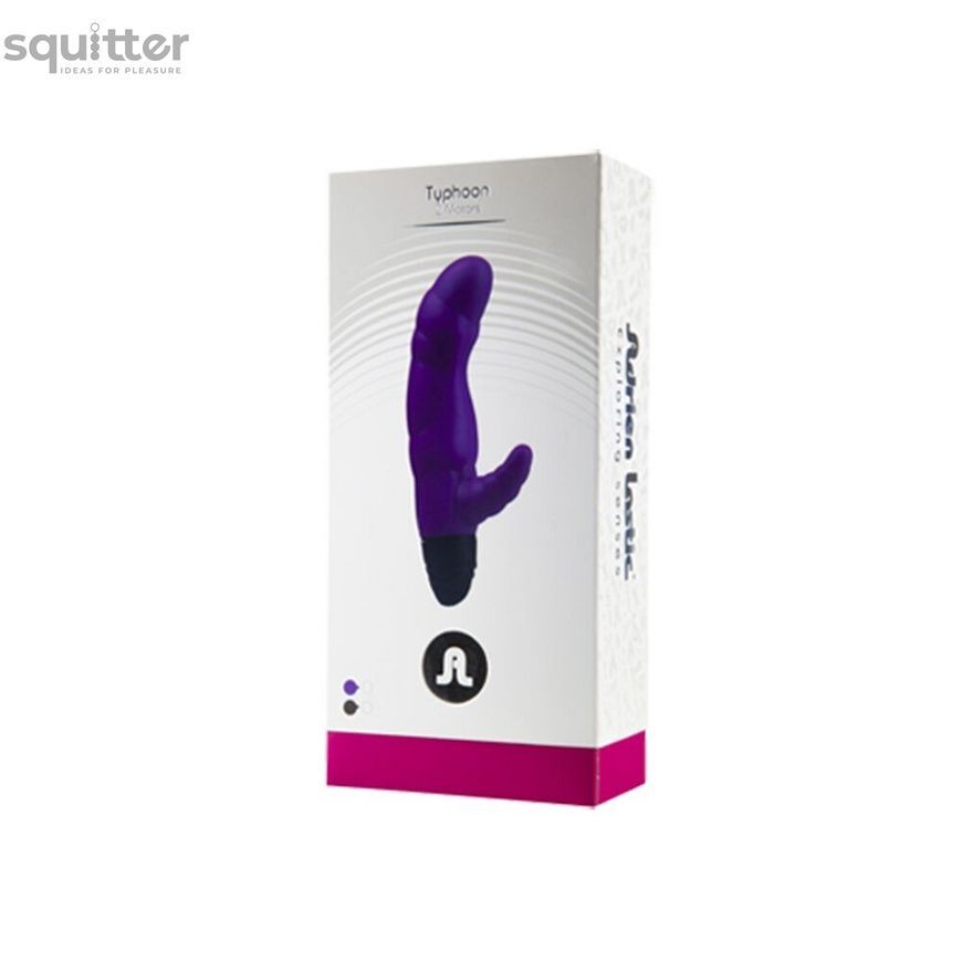 Вібратор рельєфний Adrien Lastic Typhoon Black зі стимуляцією точки G, два мотори AD10819 - онлайн-сексшоп Сквітер