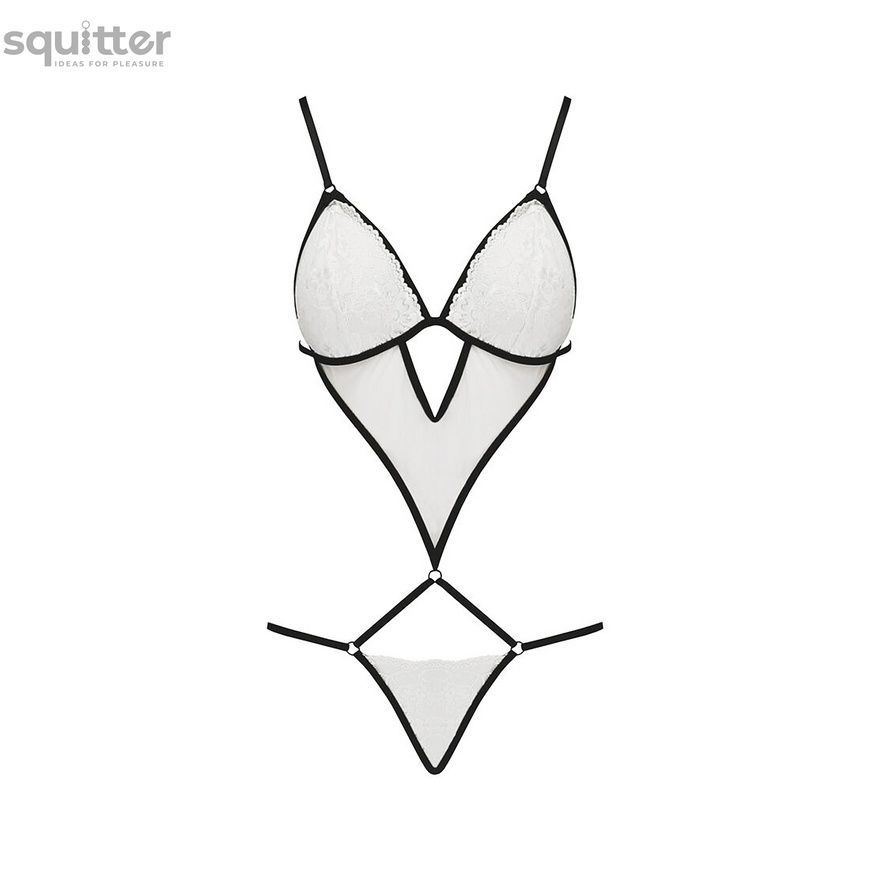 Боди монокини ORIHIME BODY white S/M - Passion EL16402 - онлайн-сексшоп Сквитер