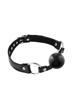 Кляп Fetish Tentation Premium Leather gag with silicone ball Black SX1101 фото