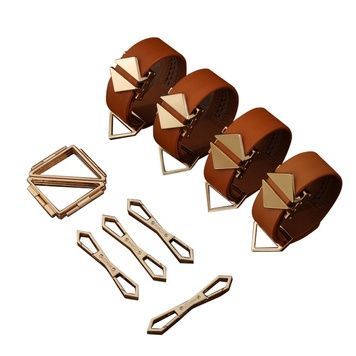 Набір фіксаторів для рук та ніг LOCKINK Hogtie Set, коричневий, ремені з натуральної шкіри SX0840 - онлайн-сексшоп Сквітер