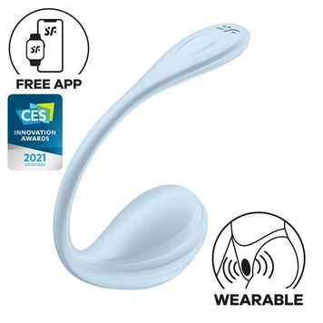Смарт-віброяйце Satisfyer Smooth Petal Connect App Light Blue SX0667 - онлайн-сексшоп Сквітер