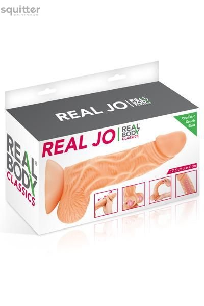 Фалоімітатор із рухомою крайньою плоттю Real Body — Real JO, діаметр 4 см, TPE SO1888 фото