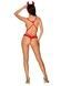 Эротический костюм чертика из стреп Obsessive Evilia teddy red L/XL, боди, чокер, накладки на соски,SO7707,6 - интернет-магазин интимных товаров Squitter