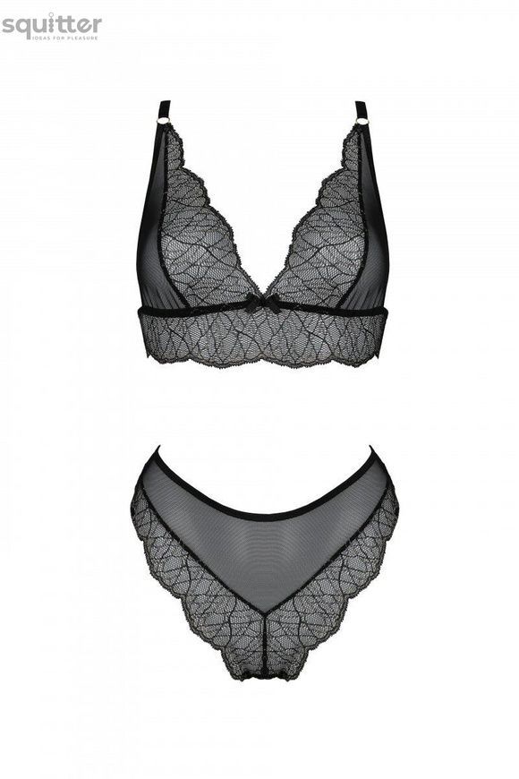 Комплект Passion AMBERLY SET black, S/M, бралет і трусики бразиліана SX0465 - онлайн-сексшоп Сквітер