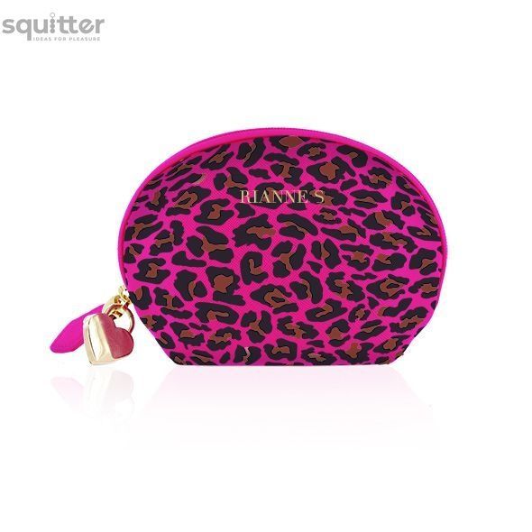 Мінівібромасажер Rianne S: Lovely Leopard Purple, 10 режимів роботи, косметичка-чохол, мед.силікон SO3883 - онлайн-сексшоп Сквітер