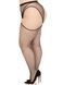 Панчохи Leg Avenue Stokings with O-ring Attached Garter Belt, 1X/2X, чорні, у сітку, імітація пояса SX1062,4 - інтернет-магазин інтимних товарів Squitter