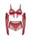 Комплект Obsessive Rossay Red 4-pcs crotchless set L/XL SX5100,5 - інтернет-магазин інтимних товарів Squitter