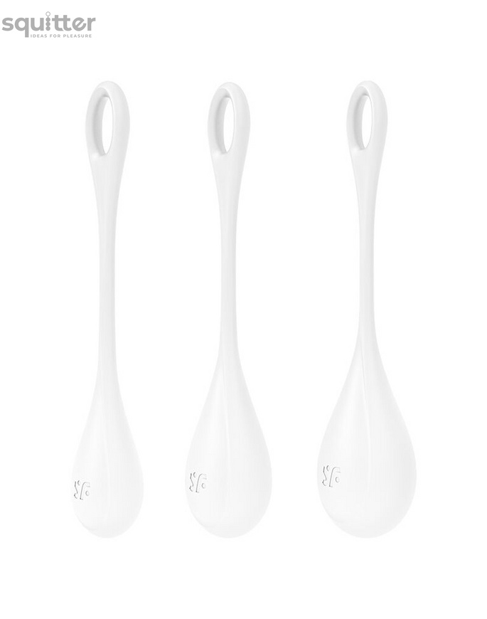 Набор йони бусин Satisfyer Yoni Power 1 White, диаметр 2-2,5-3см, вес 22-46-74гр SO6735 фото