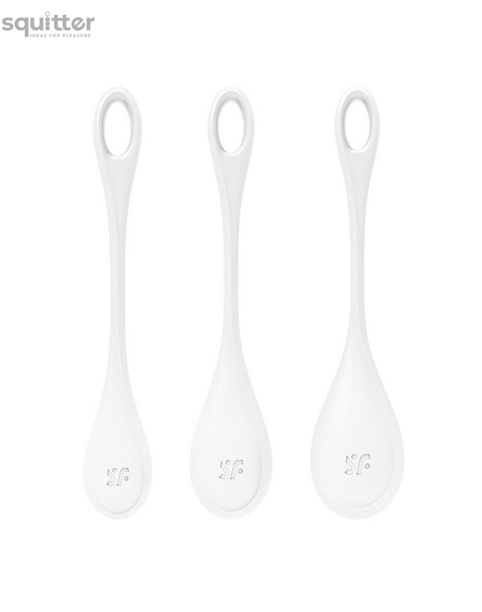 Набор йони бусин Satisfyer Yoni Power 1 White, диаметр 2-2,5-3см, вес 22-46-74гр SO6735 фото