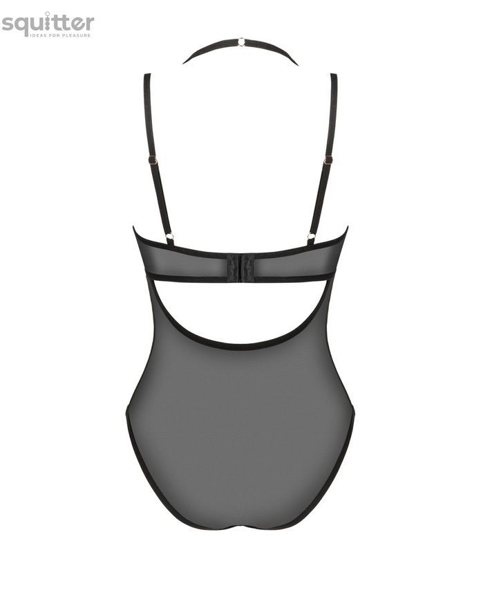 Прозоре боді Obsessive Selinne teddy M/L Black, дрібна сітка, подвійні бретелі SO8665 - онлайн-сексшоп Сквітер
